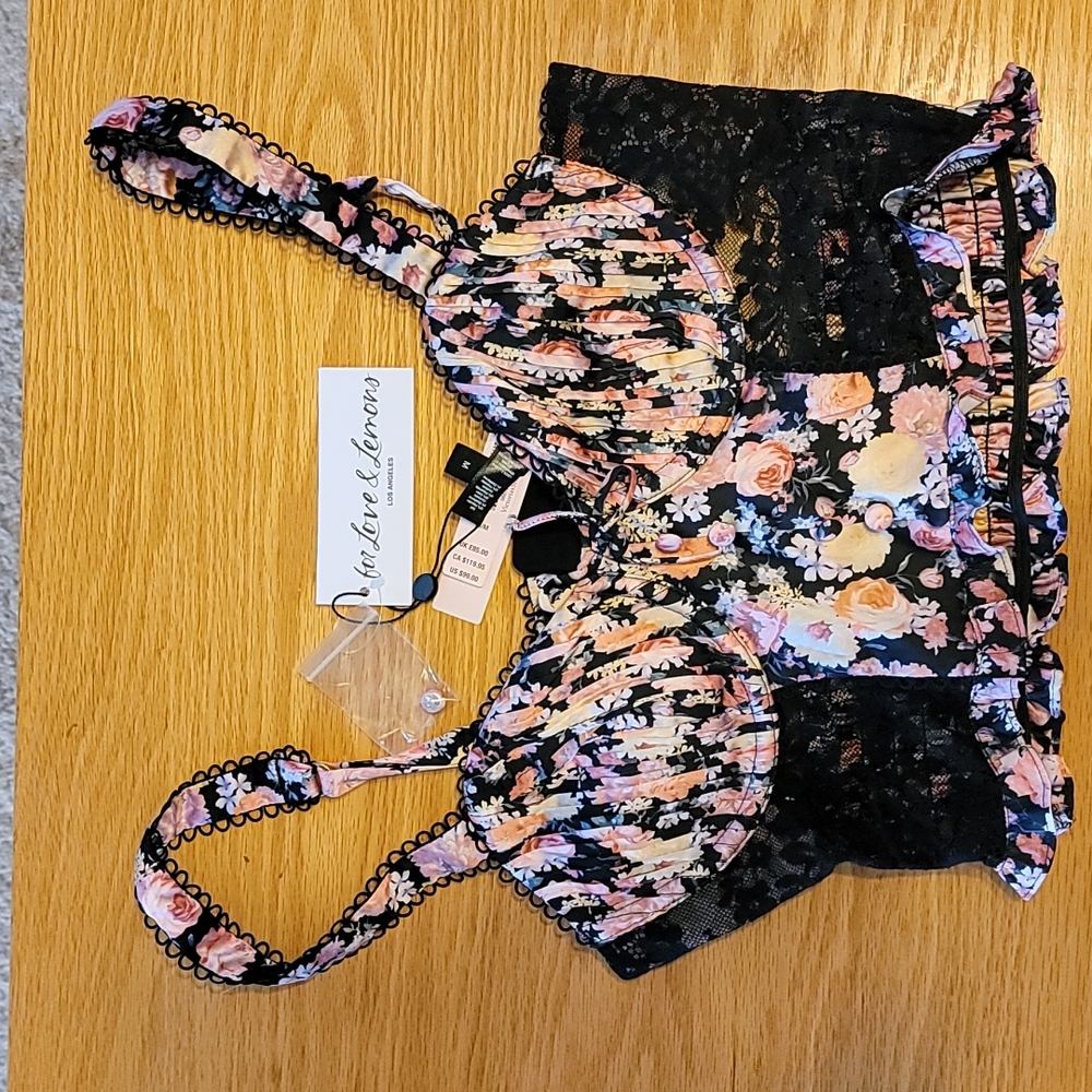 FOR LOVE AND LEMONS FLORAL CROP TOP